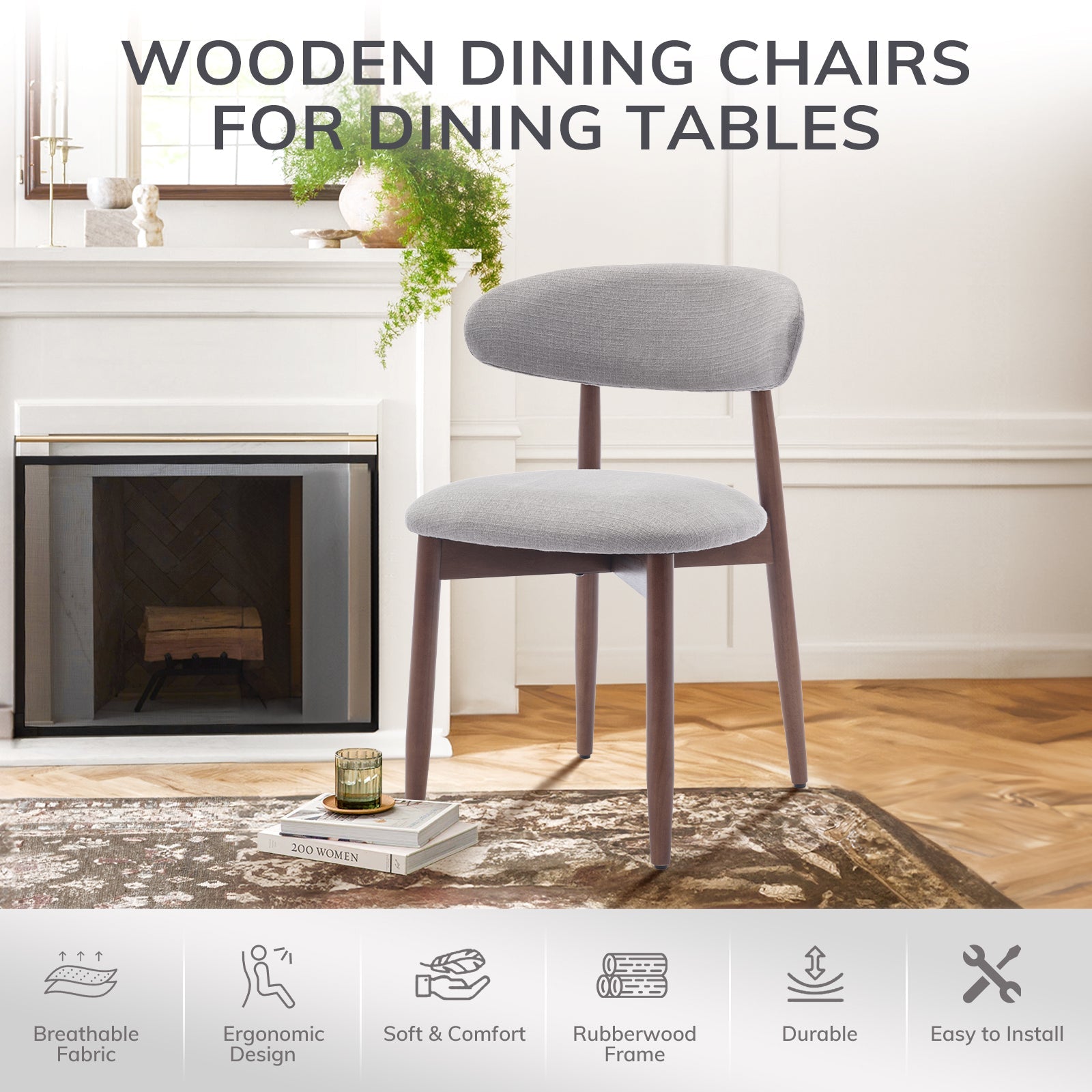 COLAMY NOYA Mid-Century Modern Dining Chair