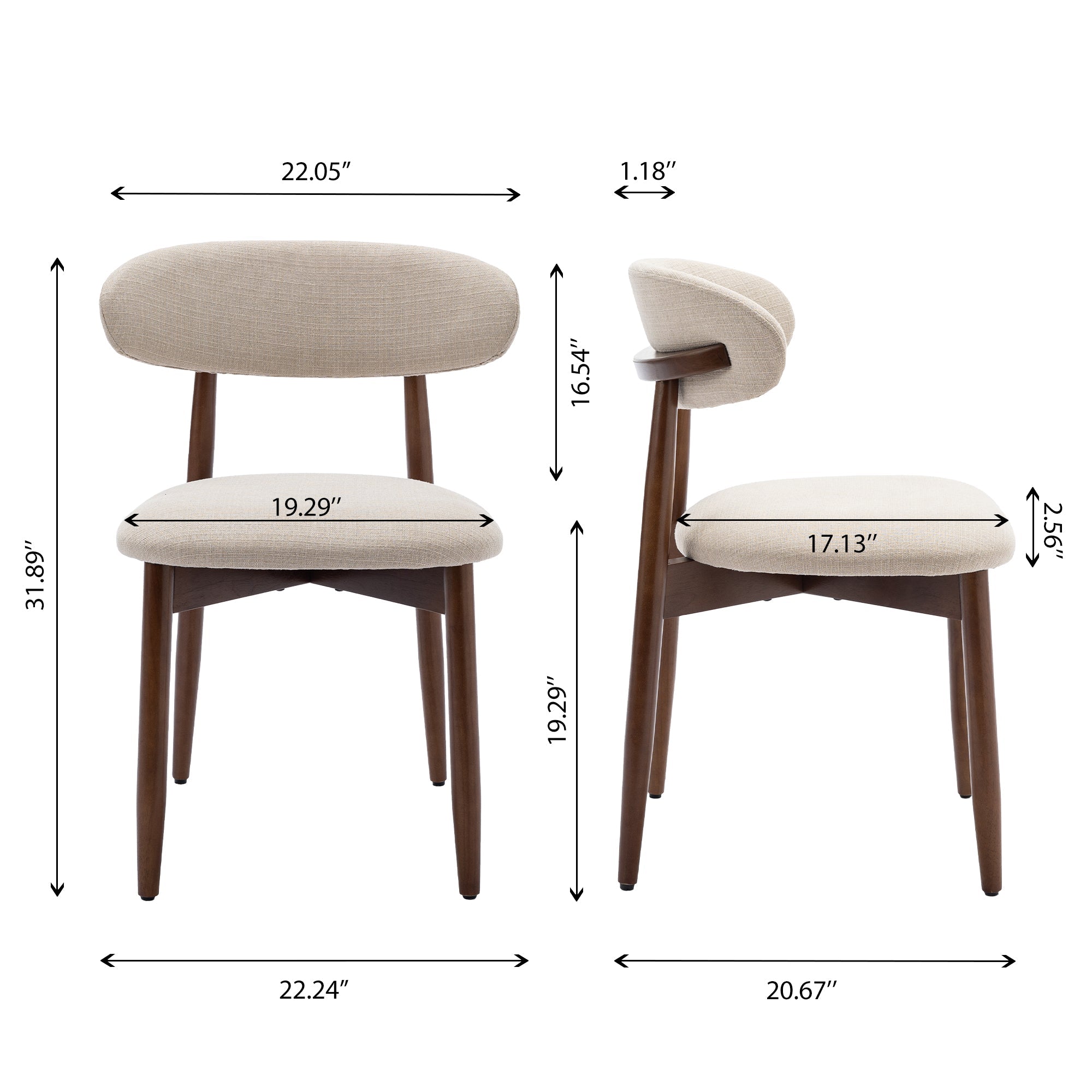 COLAMY NOYA Mid-Century Modern Dining Chair