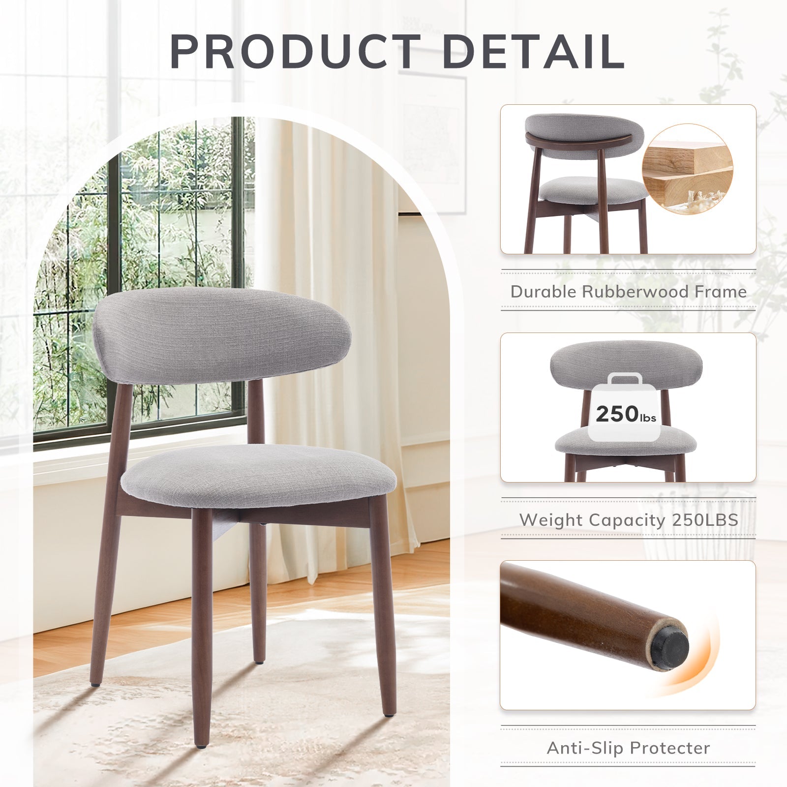 COLAMY NOYA Mid-Century Modern Dining Chair