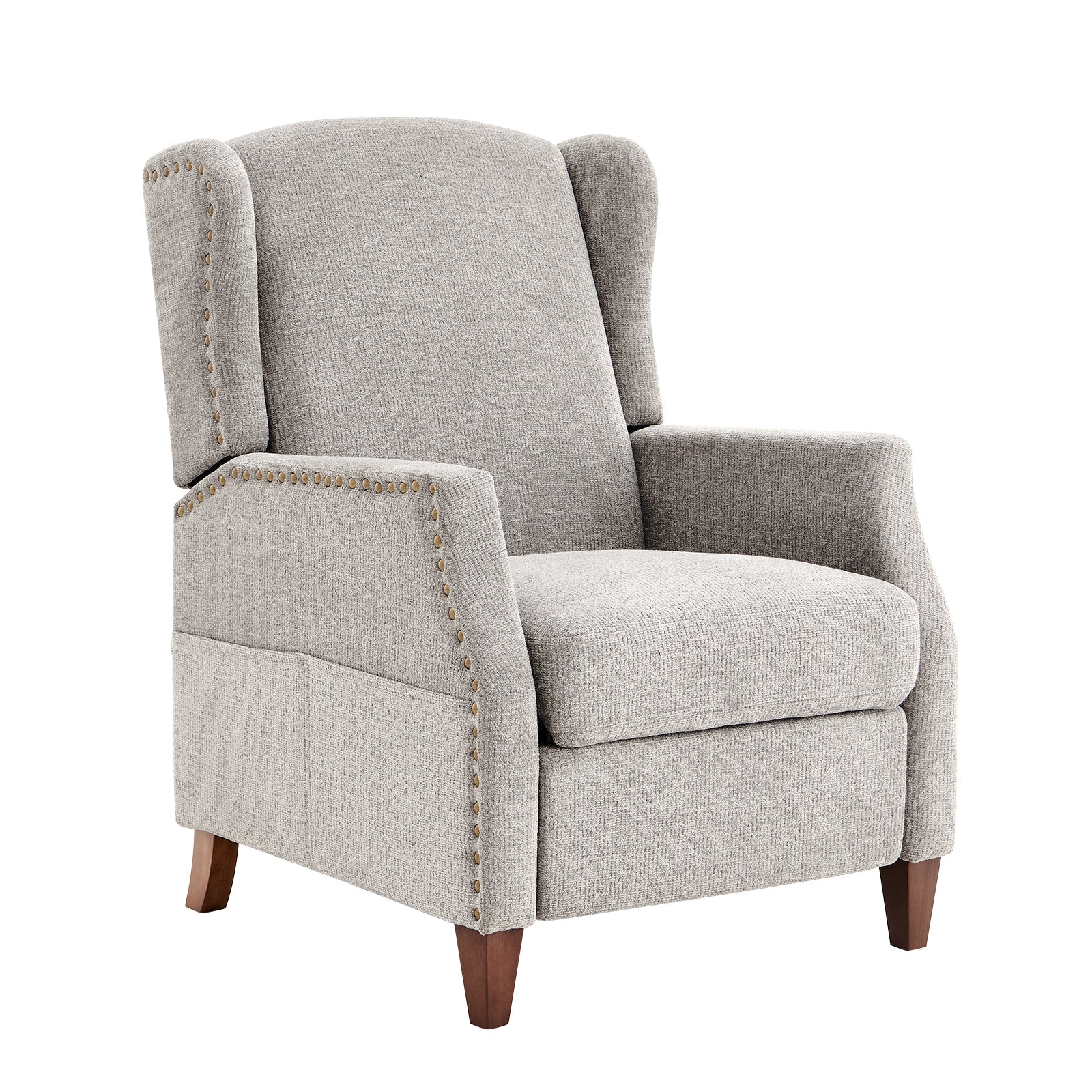 Fauteuil d'appoint COLAMY en tissu de couleur unie, fauteuil inclinable à dossier relevable, modèle W502