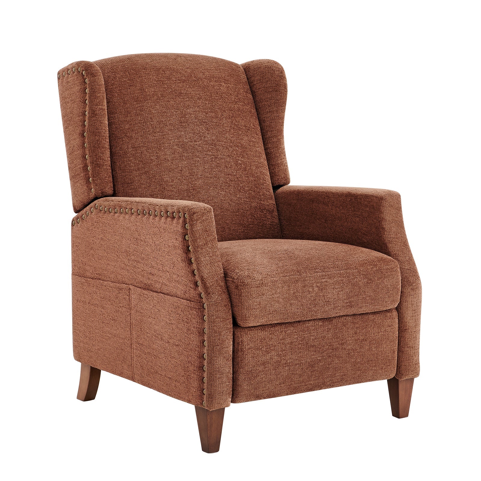 Fauteuil d'appoint COLAMY en tissu de couleur unie, fauteuil inclinable à dossier relevable, modèle W502