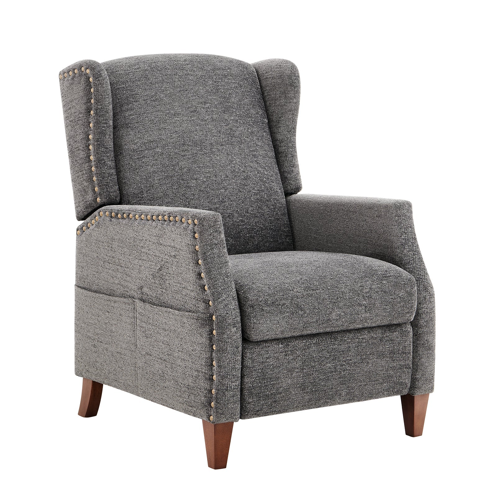 Fauteuil d'appoint COLAMY en tissu de couleur unie, fauteuil inclinable à dossier relevable, modèle W502