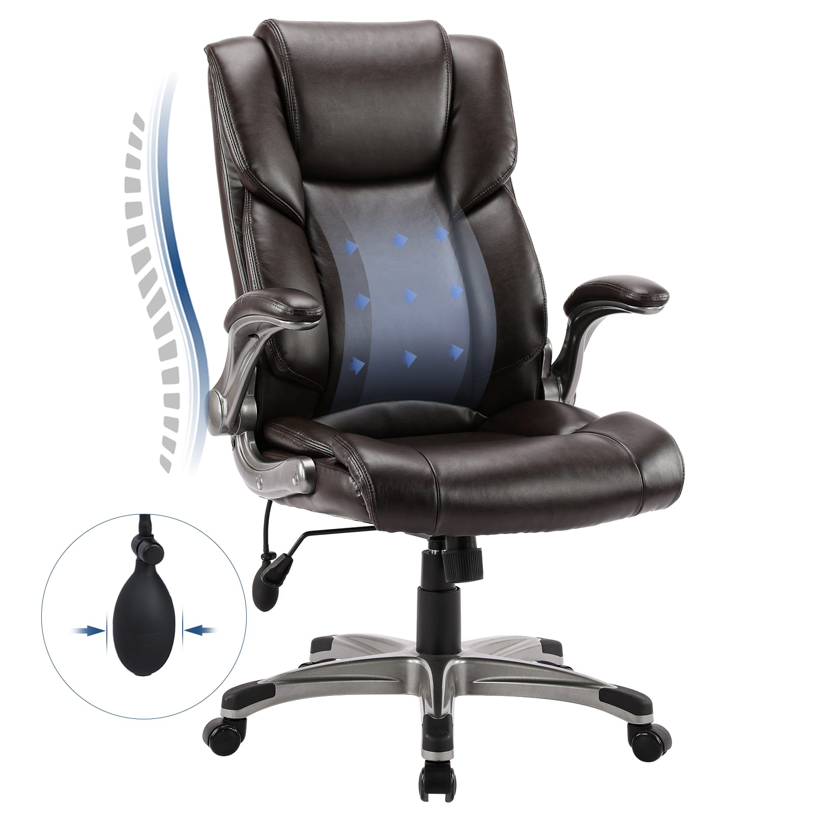 COLAMY Ergonomic Office Chair 300lbs Computer Chair With Inflatable Lumbar Support Model.2822