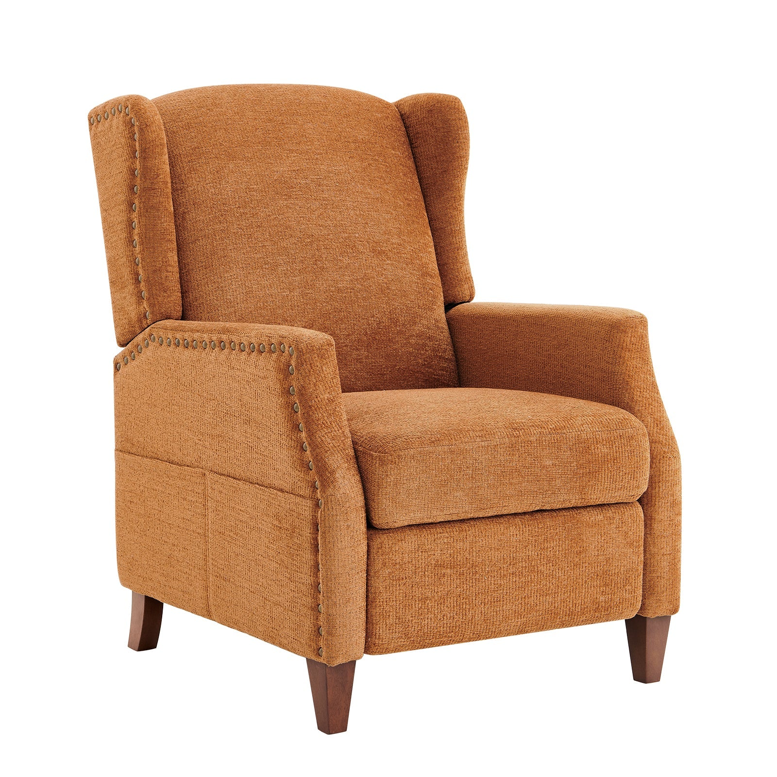 Fauteuil d'appoint COLAMY en tissu de couleur unie, fauteuil inclinable à dossier relevable, modèle W502