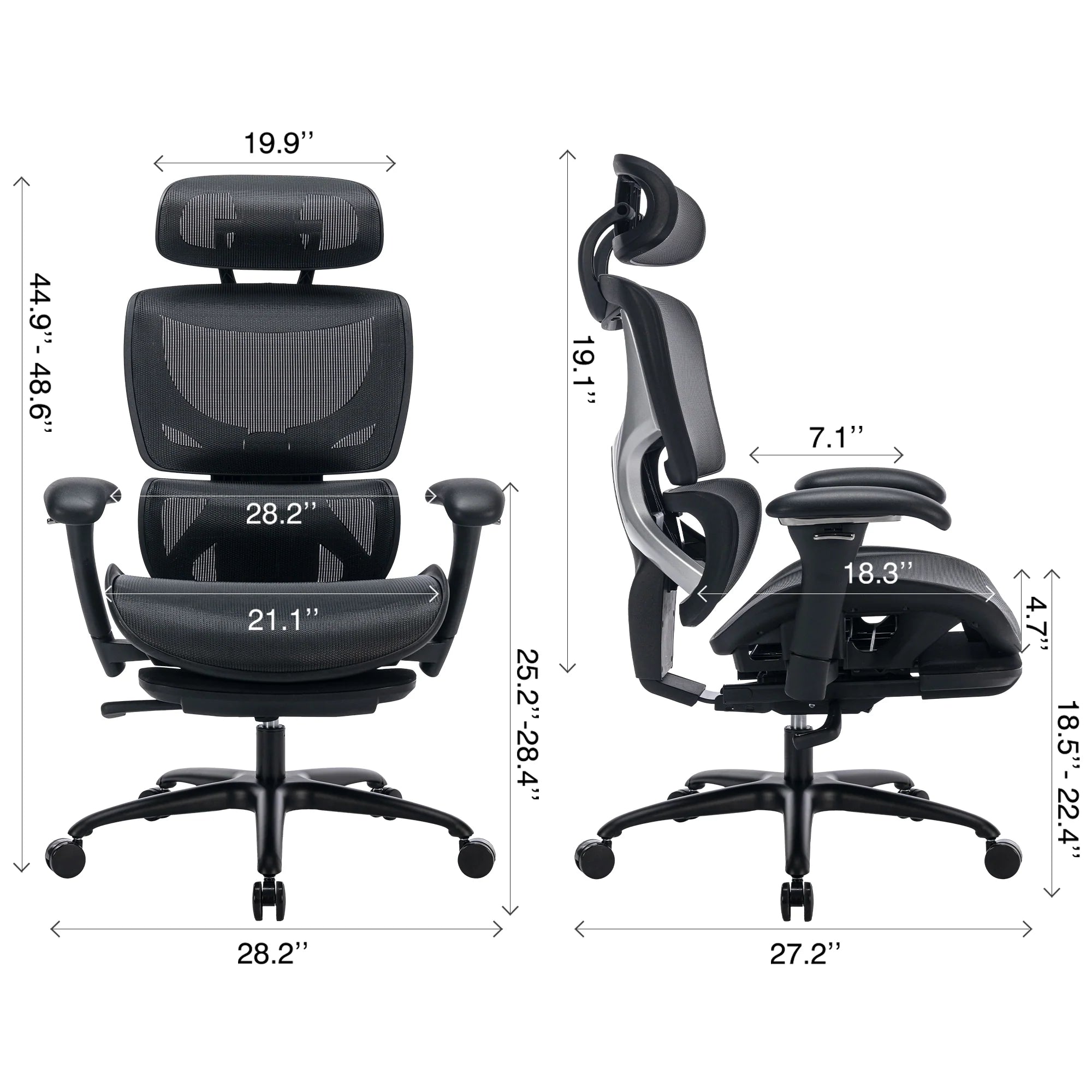 Chaise de bureau ergonomique futuriste COLAMY AERIX