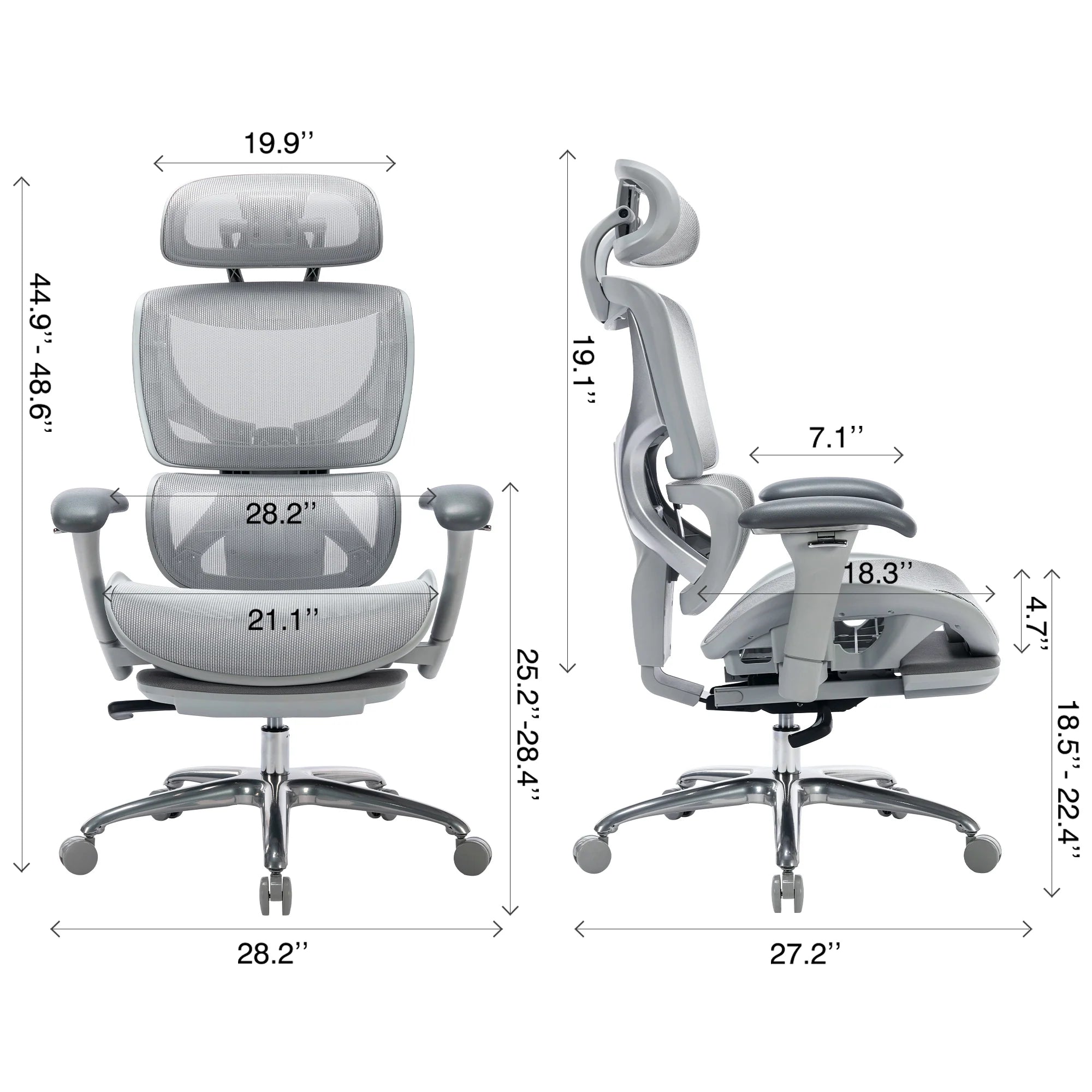 Chaise de bureau ergonomique futuriste COLAMY AERIX
