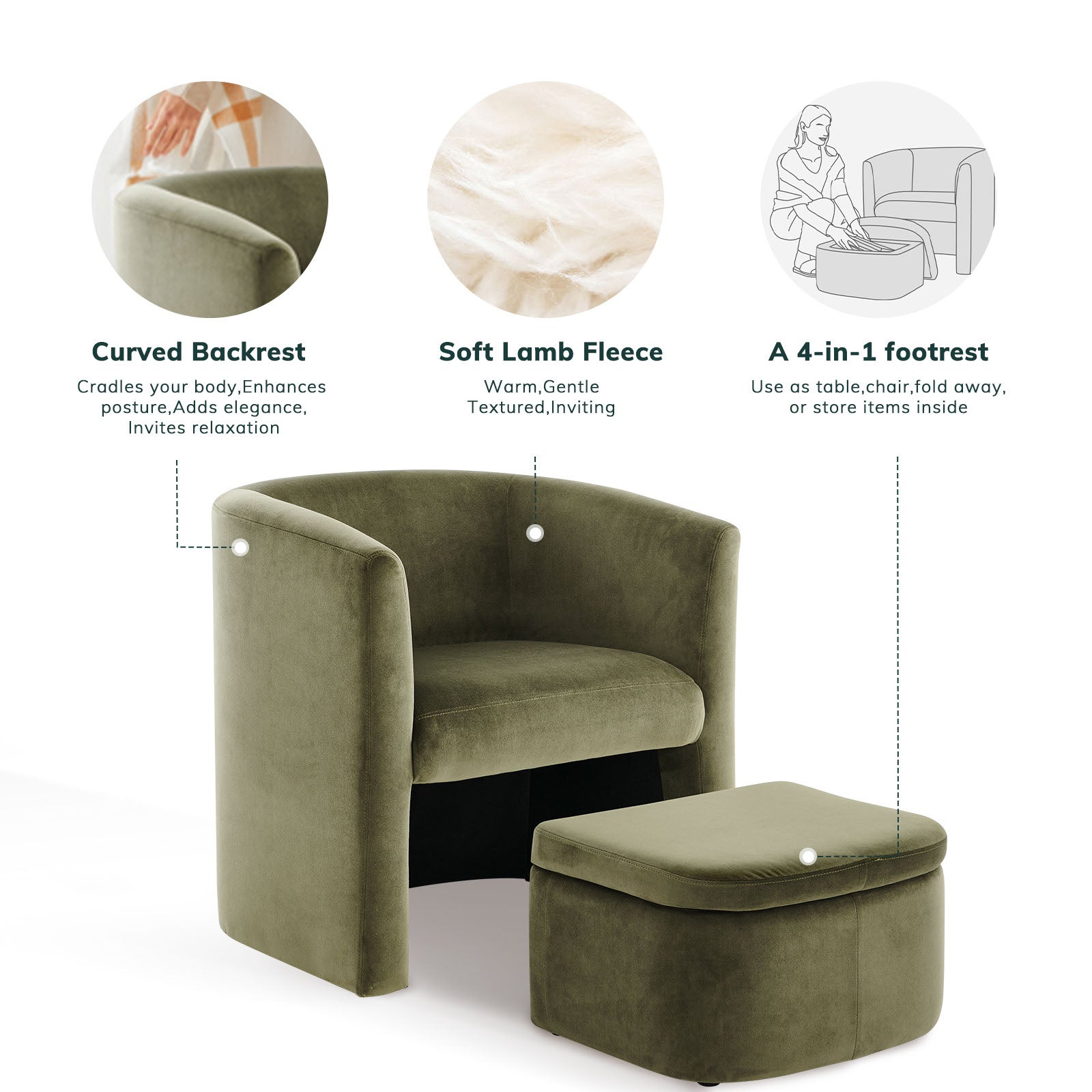 COLAMY NUIA Contemporary Minimalist Accent Chair