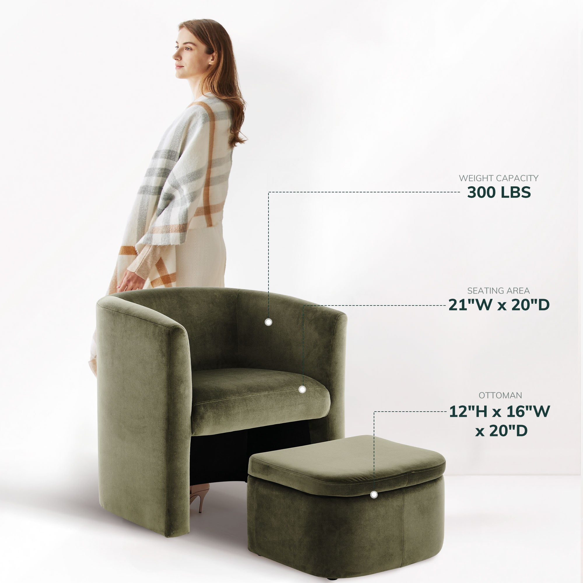 COLAMY NUIA Contemporary Minimalist Accent Chair