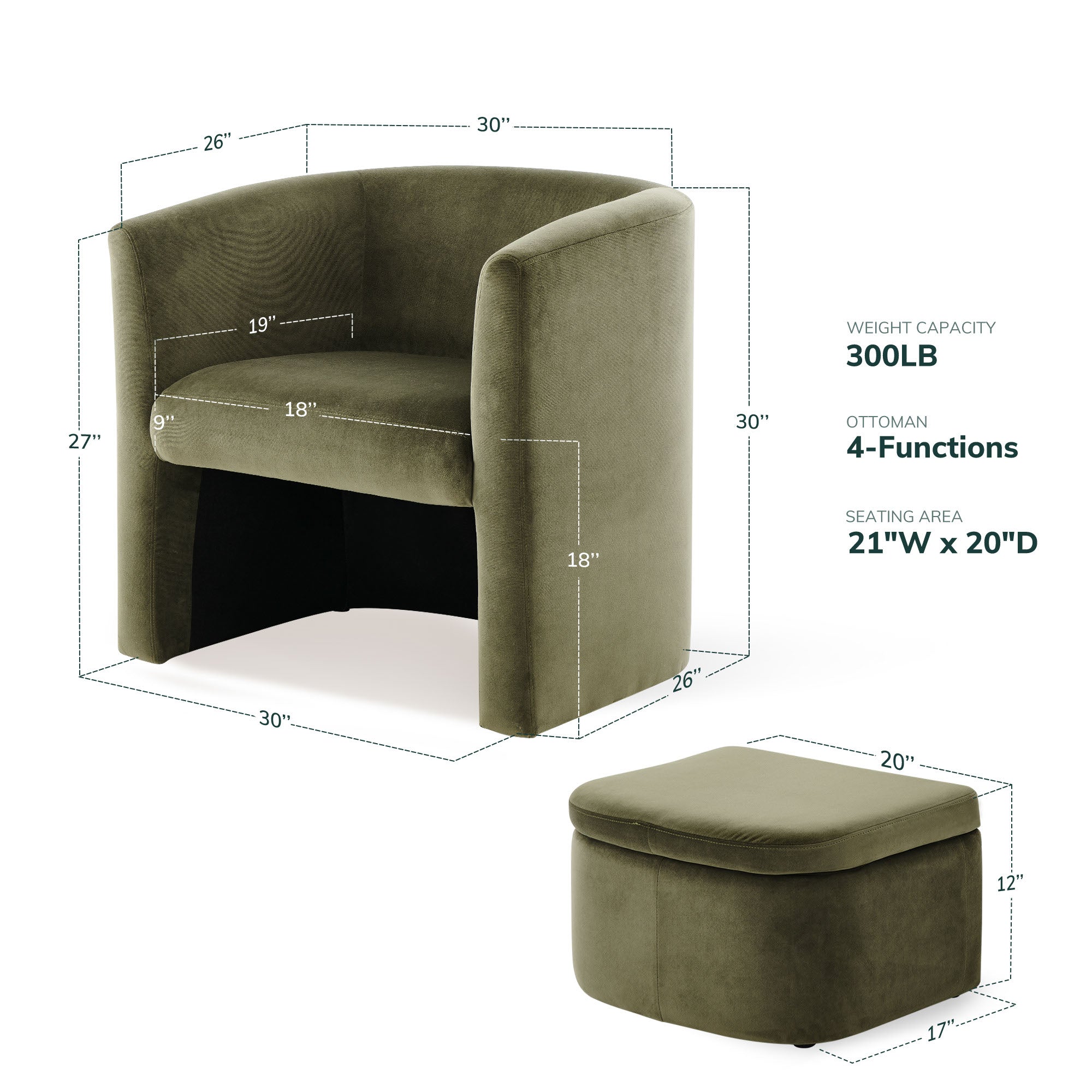 COLAMY NUIA Contemporary Minimalist Accent Chair