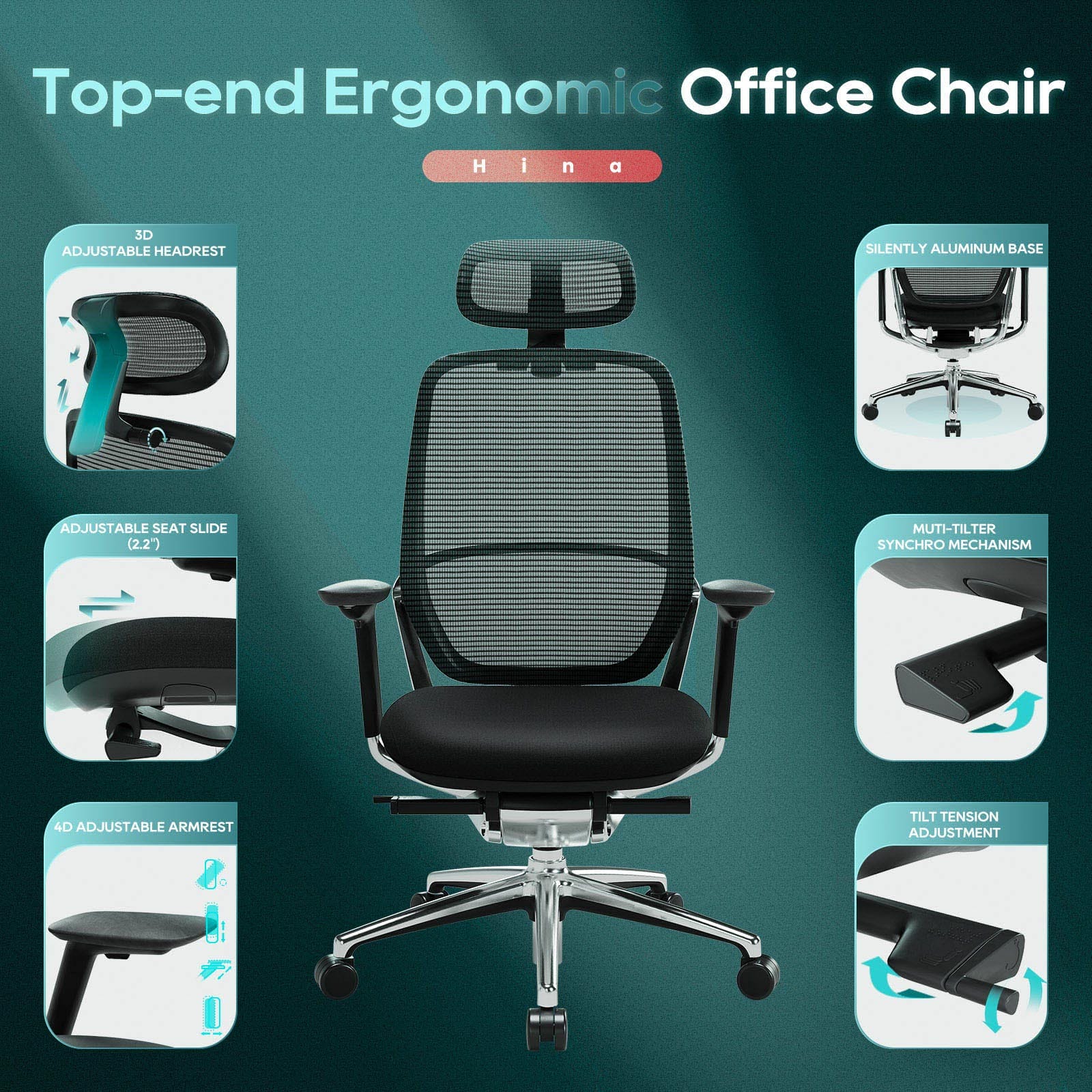 COLAMY HINA Modern Ergonomic Office Chair