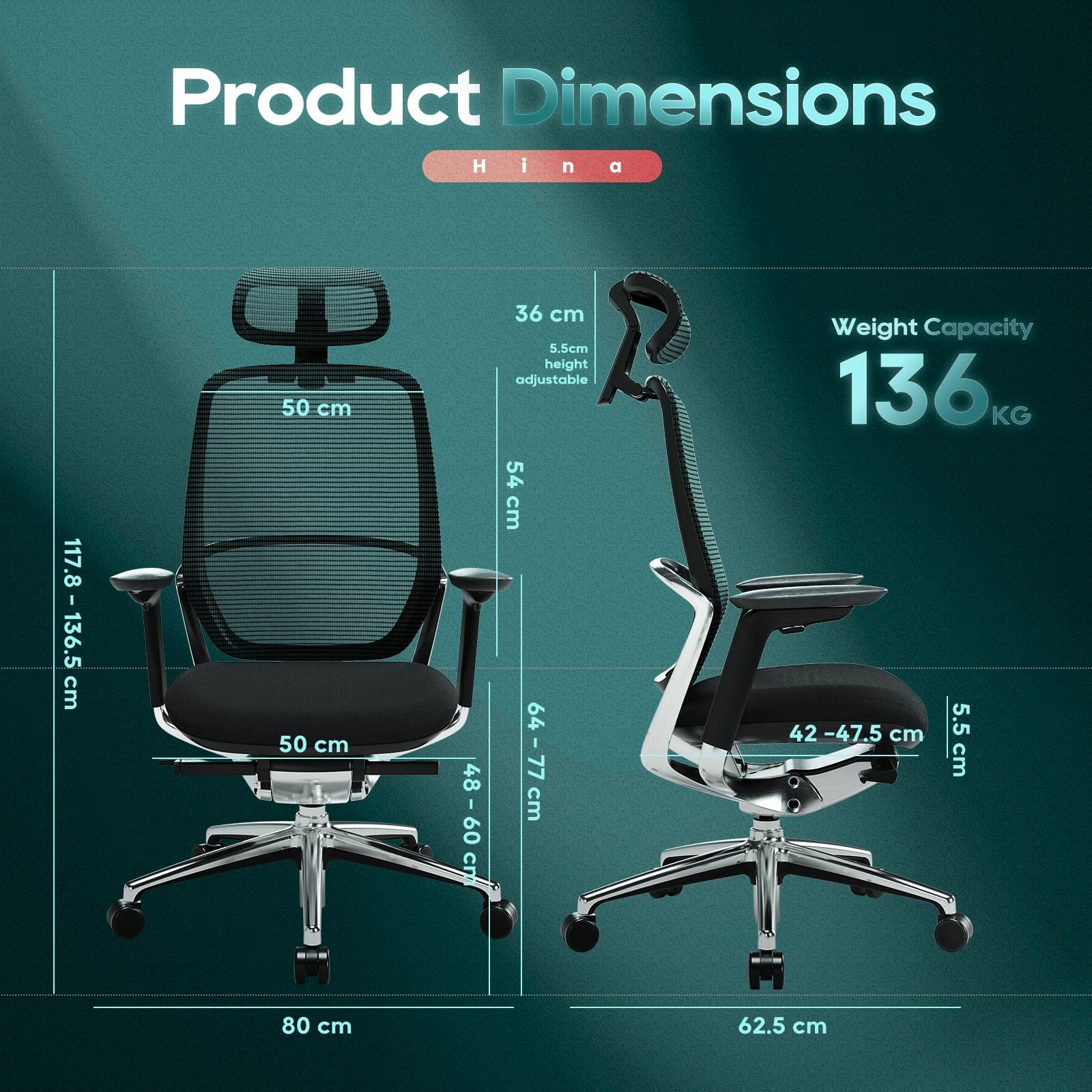 COLAMY HINA Modern Ergonomic Office Chair