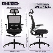 COLAMY 275lbs Executive High Back Mesh Office Chair with Footrest Model.2577