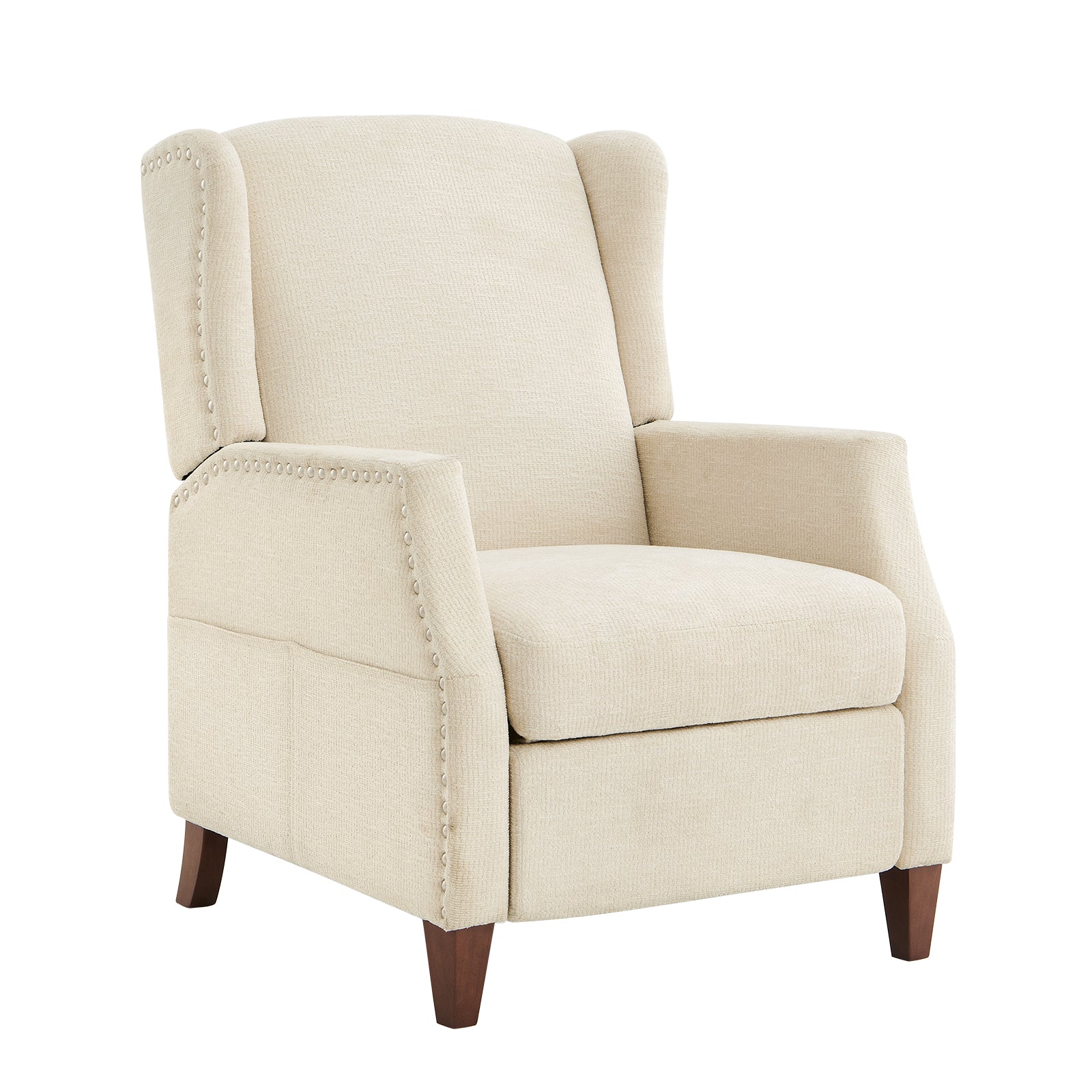 Fauteuil d'appoint COLAMY en tissu de couleur unie, fauteuil inclinable à dossier relevable, modèle W502