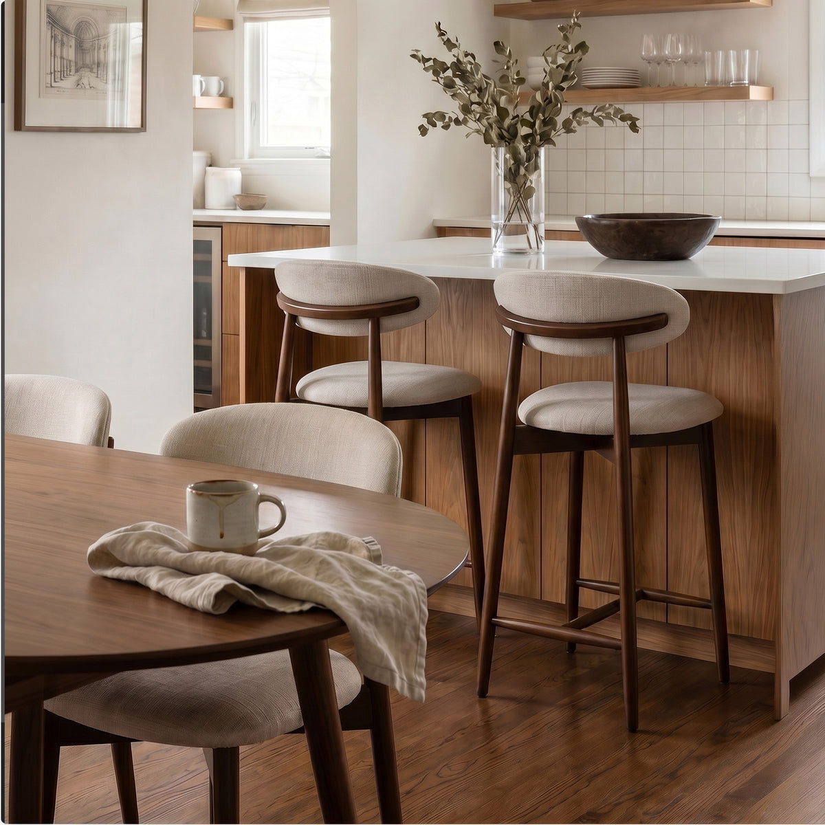 COLAMY ARLA Scandi Minimalist Bar Stool