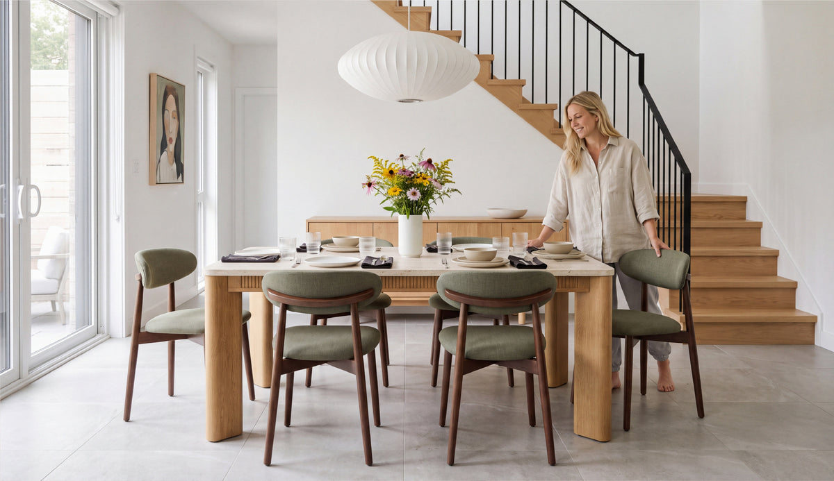 COLAMY VERSE 63" Dining Table with NOYA Dining Chairs Set for 4–6