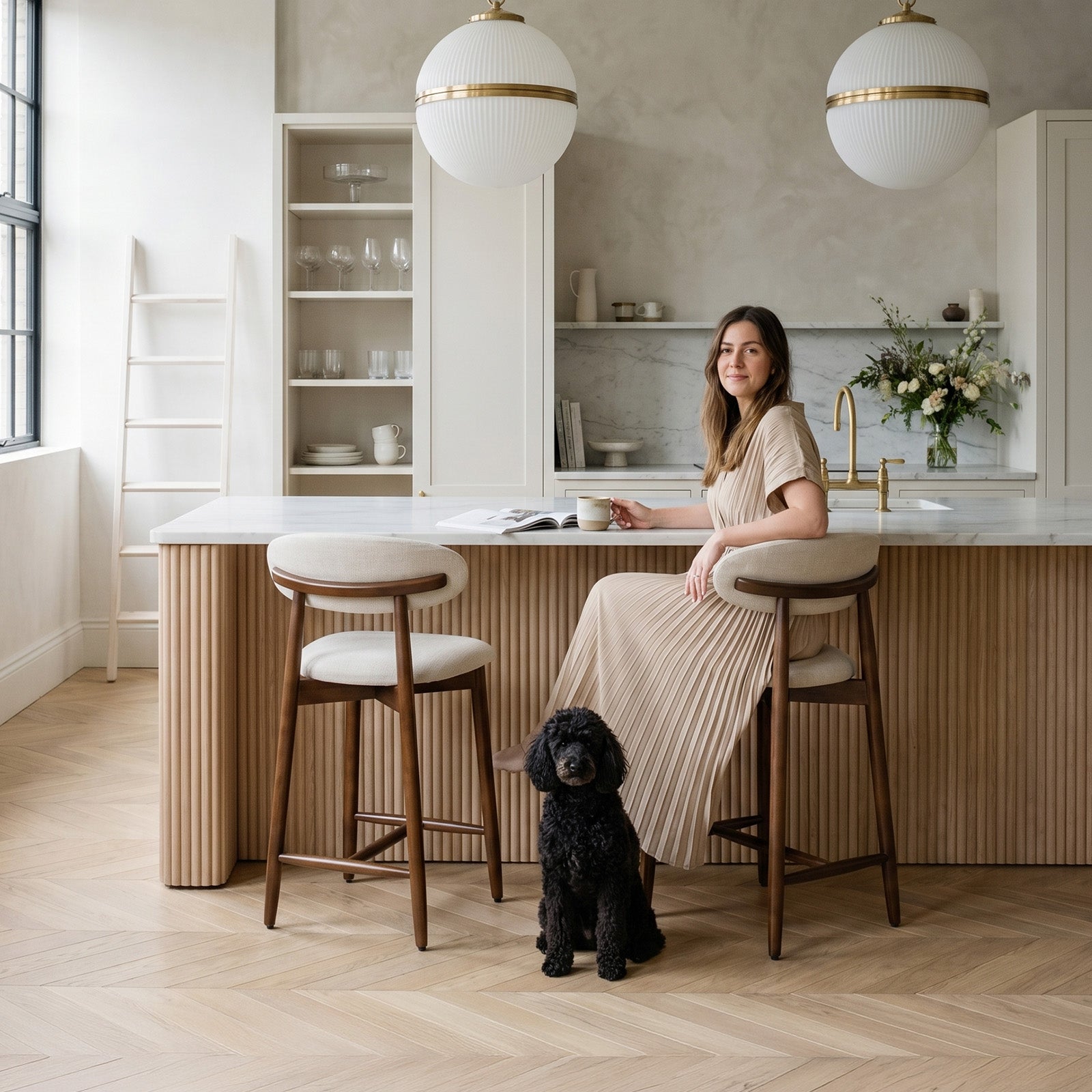 COLAMY ARLA Scandi Minimalist Bar Stool
