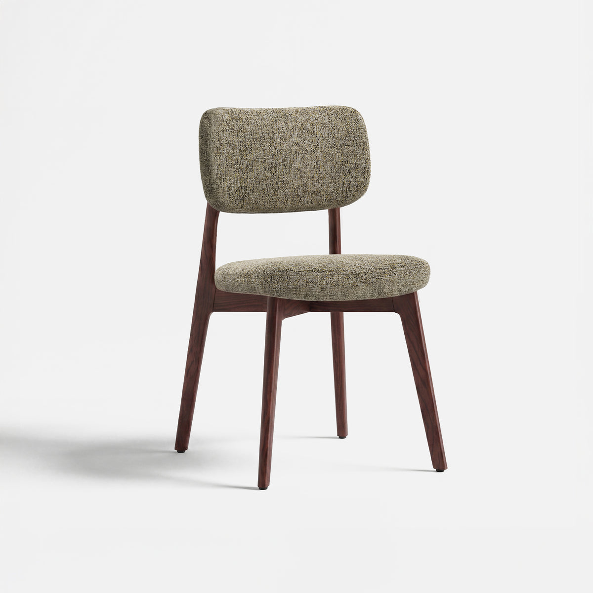 COLAMY NOYA Prime brown mixed-weave upholstered dining chair with walnut red oak frame