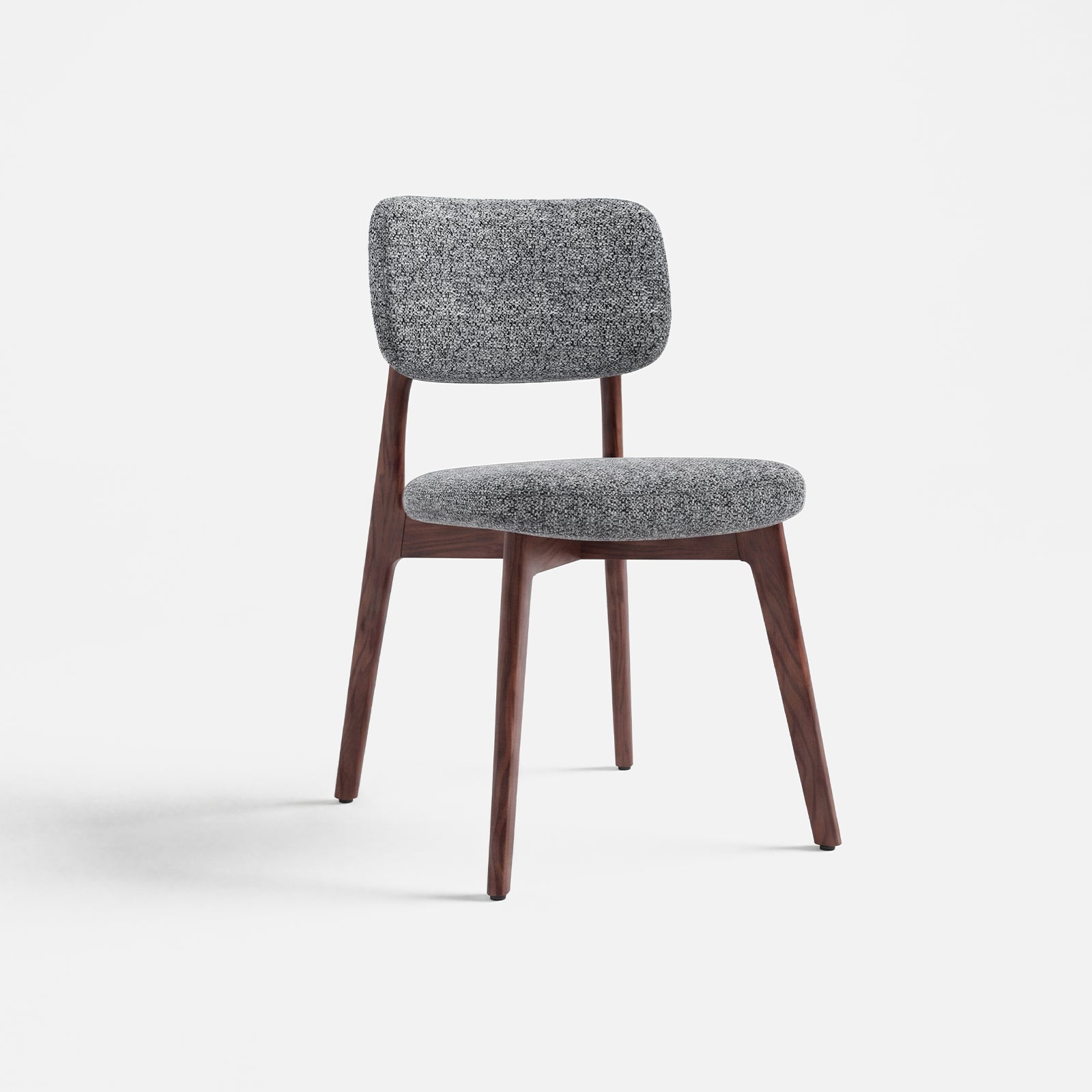 COLAMY NOYA Prime dark gray upholstered dining chair with walnut red oak frame