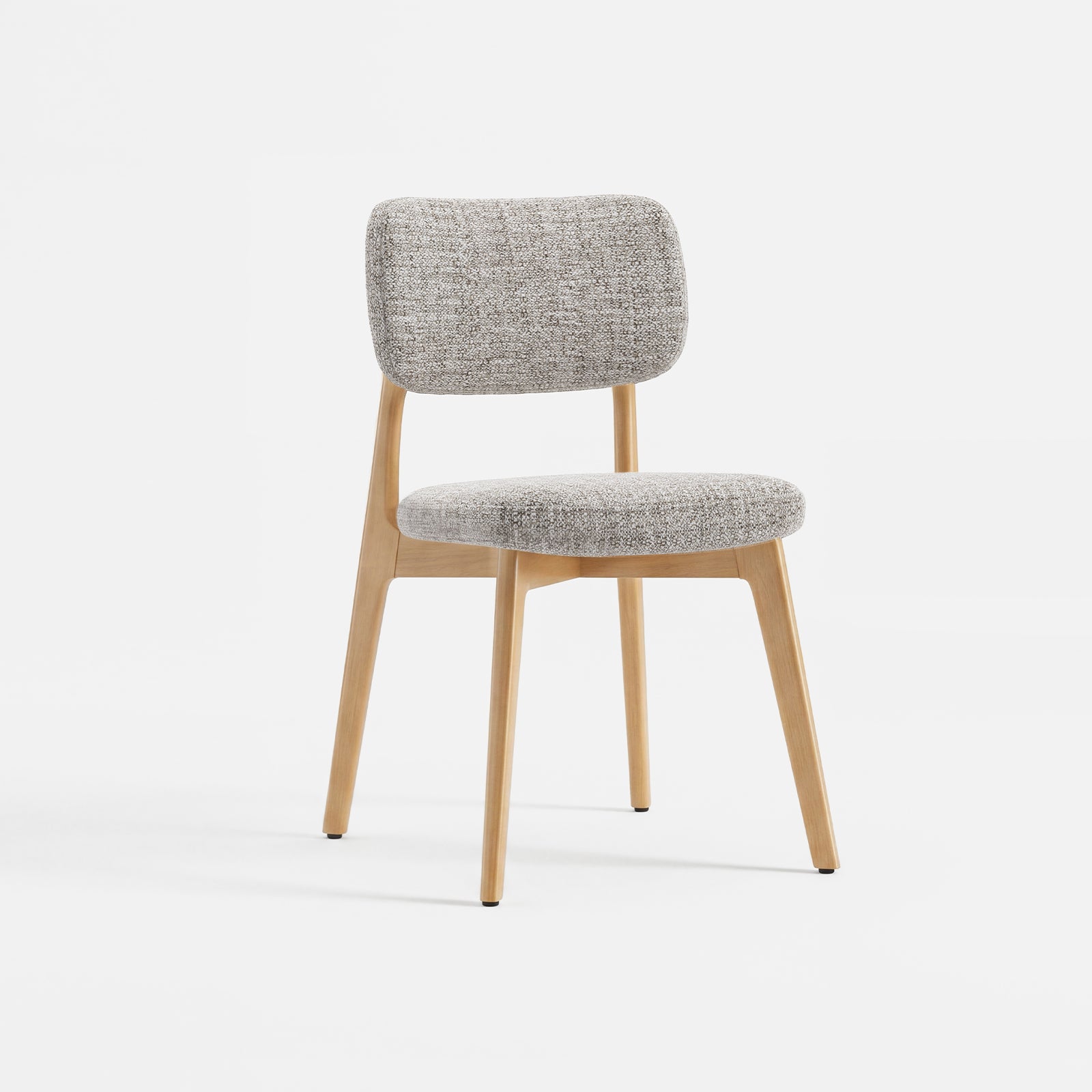 COLAMY NOYA Prime oatmeal upholstered dining chair with natural oak finish wood frame