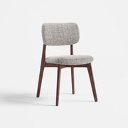 COLAMY NOYA Prime oatmeal upholstered dining chair with walnut red oak frame