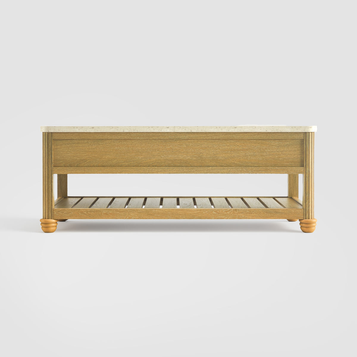 COLAMY VERSE 47.2" Fluted Storage Coffee Table with 2 Drawers & Open Shelf