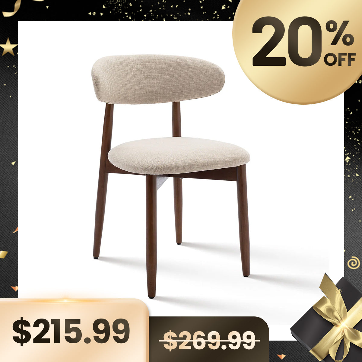 COLAMY NOYA Mid-Century Modern Dining Chair