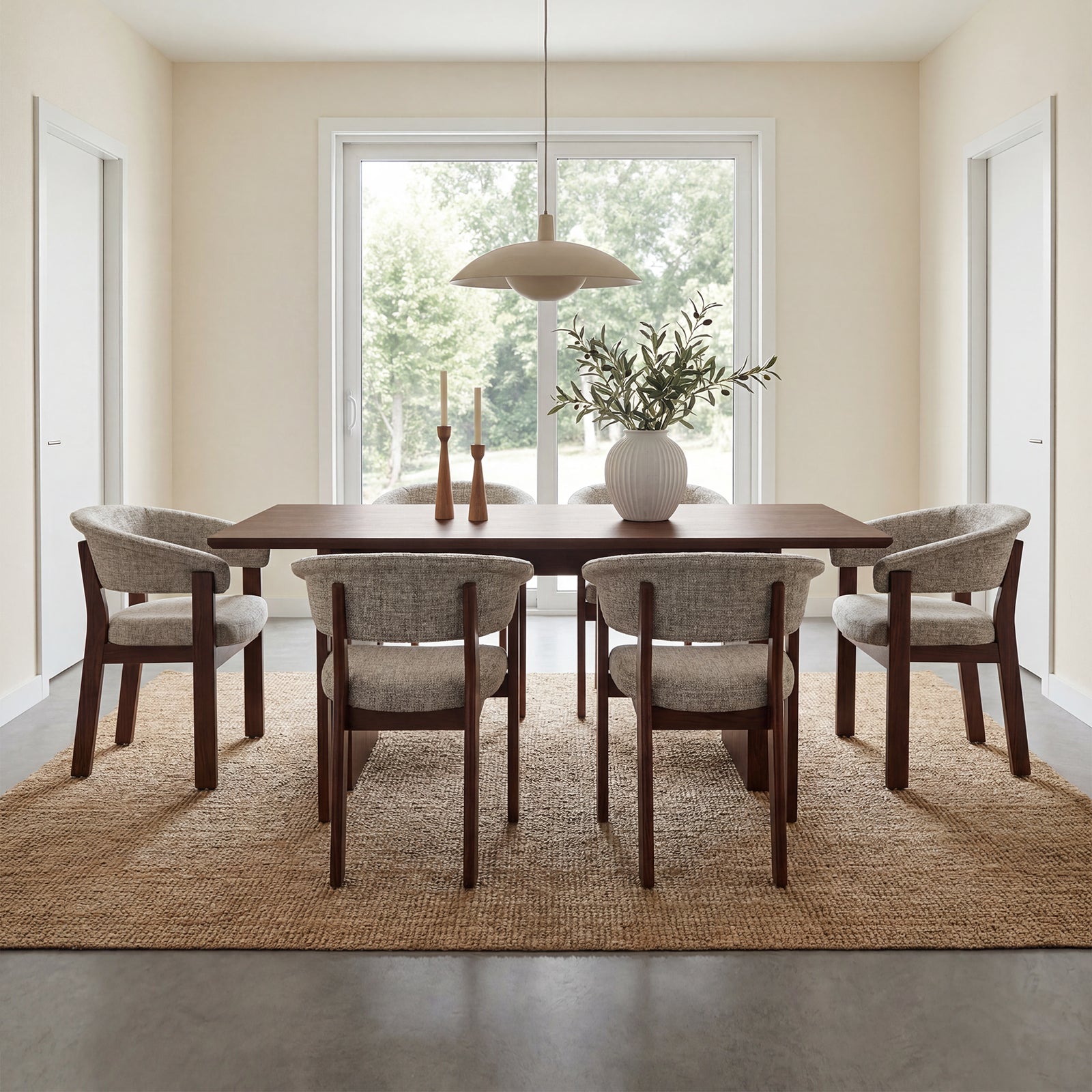 COLAMY HALO Luxe dining chair set in a bright modern dining room
