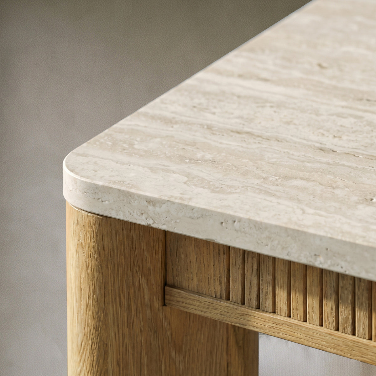COLAMY VERSE 63" Travertine-Inspired Dining Table for 4–6