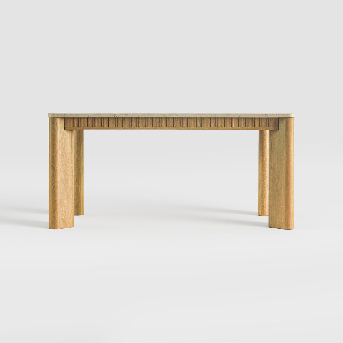 COLAMY VERSE 63" Travertine-Inspired Dining Table for 4–6