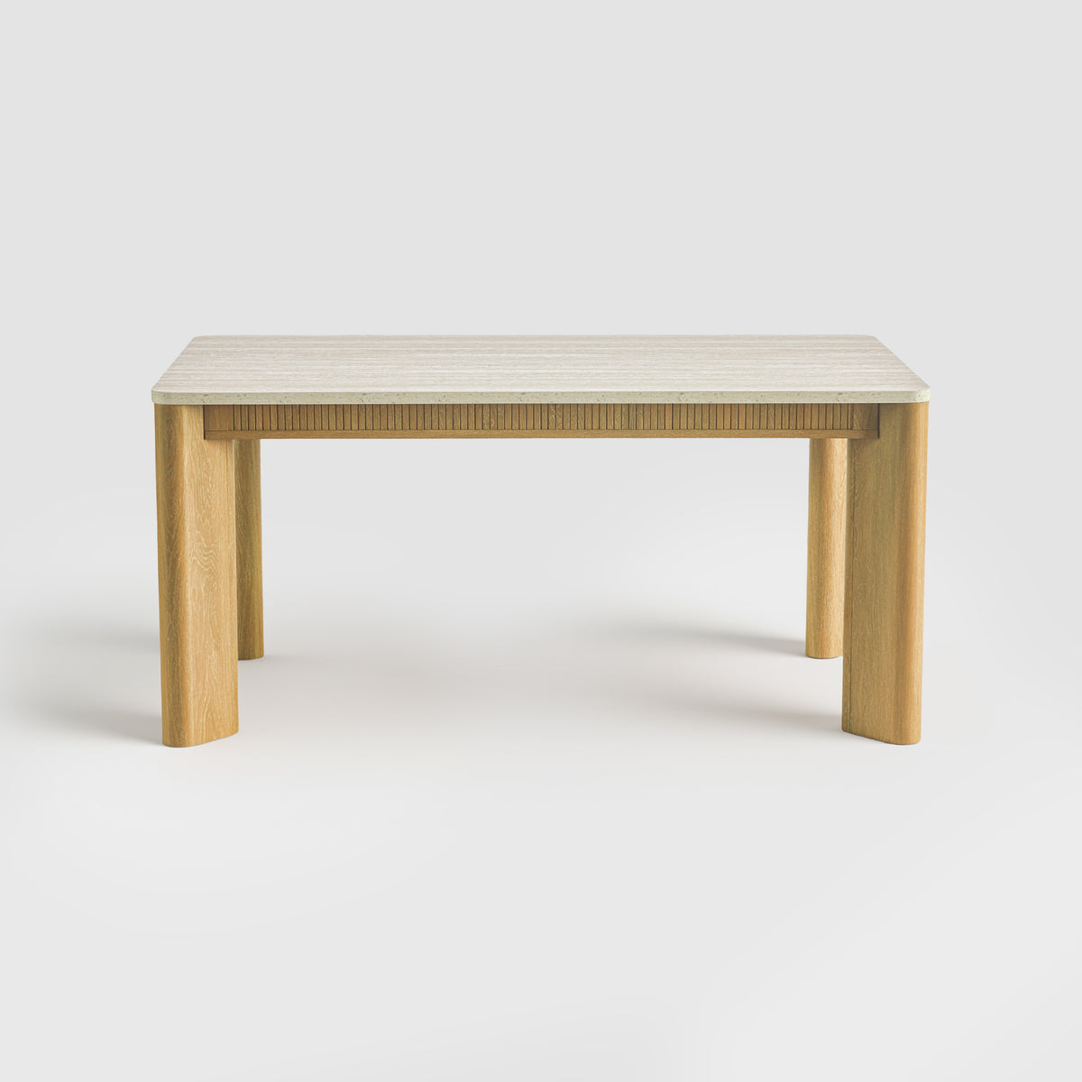 COLAMY VERSE 63" Travertine-Inspired Dining Table for 4–6