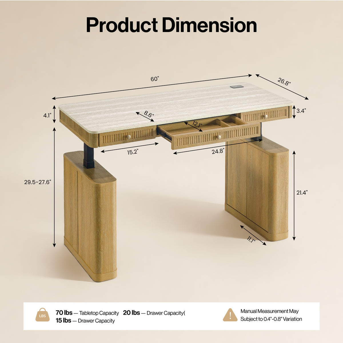 COLAMY VERSE Electric Standing Desk with Storage