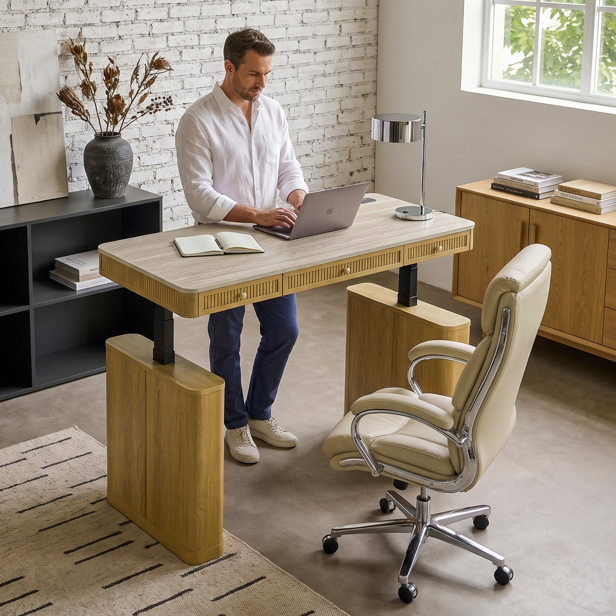 COLAMY VERSE Electric Standing Desk with Storage